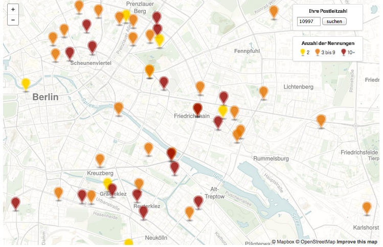 Wo ist der nächste Bäcker mit eigener Backstube? Das verrät dieses Zeit Online Crowdsourcing-Projekt. Quelle: Zeit Online