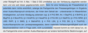 Auszug aus dem Beschluss des Bundesverfassungsgerichts.