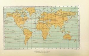 Isothermen-Karte aus dem Buch "Our Earth and its Story: a popular treatise on physical geography" aus dem Jahr 1893(Quelle: The British Library/Flickr).