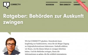 Das Correctiv-Team will den Behörden mehr Daten entlocken. Dazu hat das Recherchebüro einen Guide für Journalisten veröffentlicht. Bild: Screenshot Correctiv.de