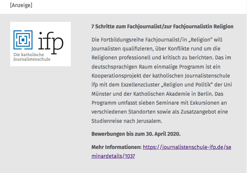 Anzeige ifp