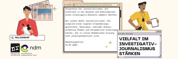 Fellowship Vielfalt im Investigativjournalismus stärken