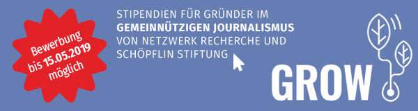 Gemeinnütziger Journalismus in Deutschland: Jetzt für GROW-Stipendien bewerben! Mehr Informationen unter https://nrch.de/grow