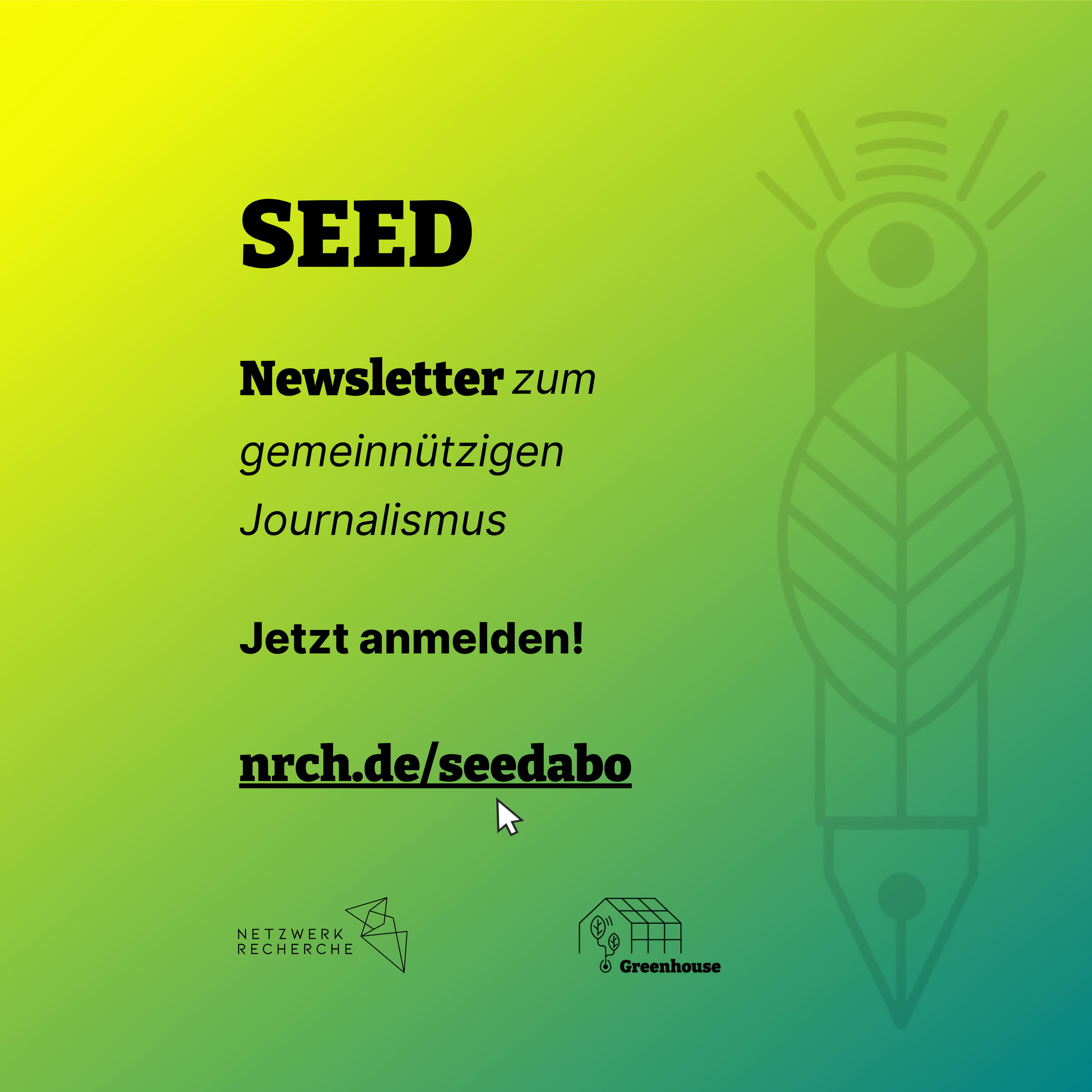 SEED-Logo und Abo-Link: nrch.de/seedabo