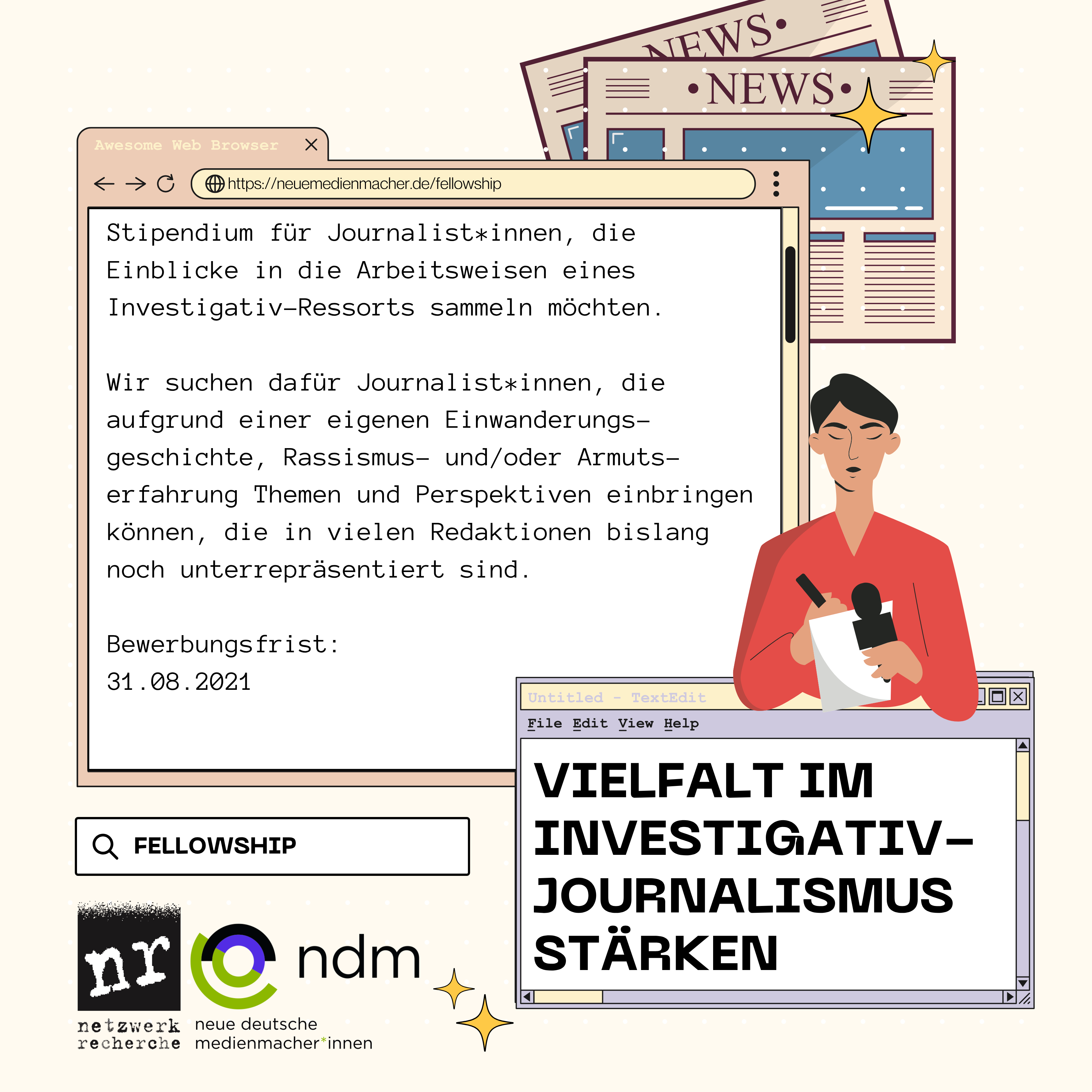 Ausschreibung: Vielfalt im Investigativjournalismus stärken