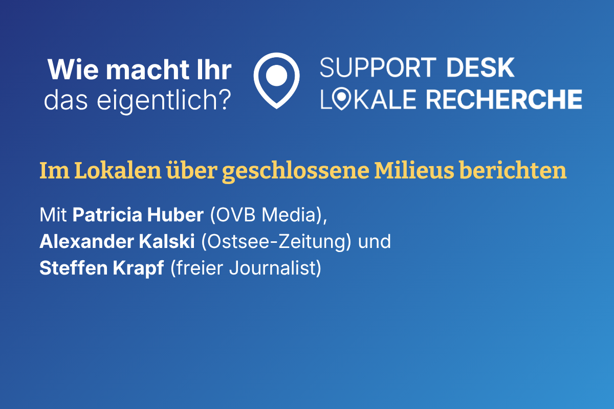 Berichten über geschlossene Milieus: Darum ging es bei "Wie macht Ihr das eigentlich?"